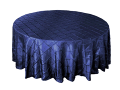 120" Round Pintuck Navy Blue Tablecloth