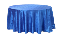 120' Round Pintuck Royal Blue Tablecloth