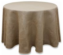 120" Round Faux Burlap Tablecloth