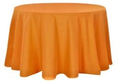 120' Round Poly Orange Tablecloth