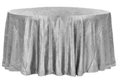 120' Round Crinkle Silver Tablecloth