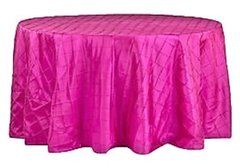 120' Round Pintuck Pink Tablecloth
