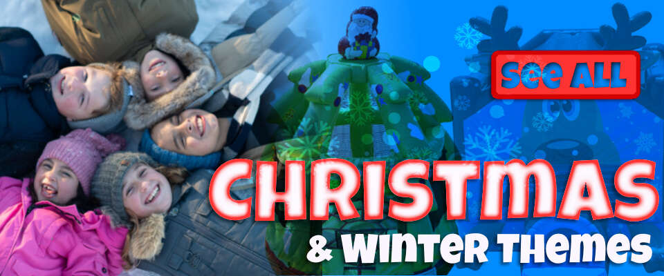 Click To See Christmas & Winter Themed Bounce House and Party Rentals