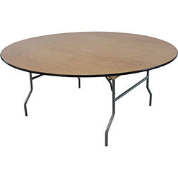 72in Round Wood Banquet Table