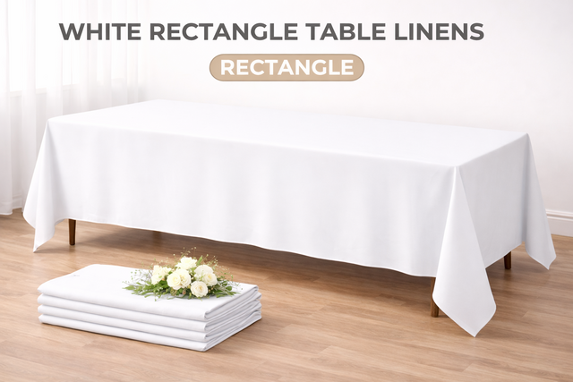 White Rectangle Table Linens