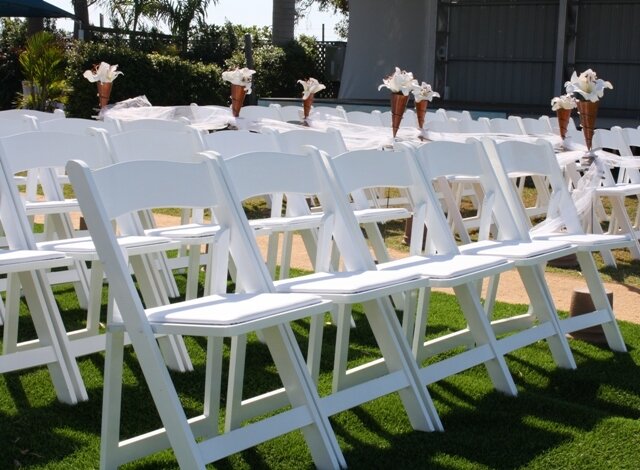 White Wood Wedding Folding Chair
