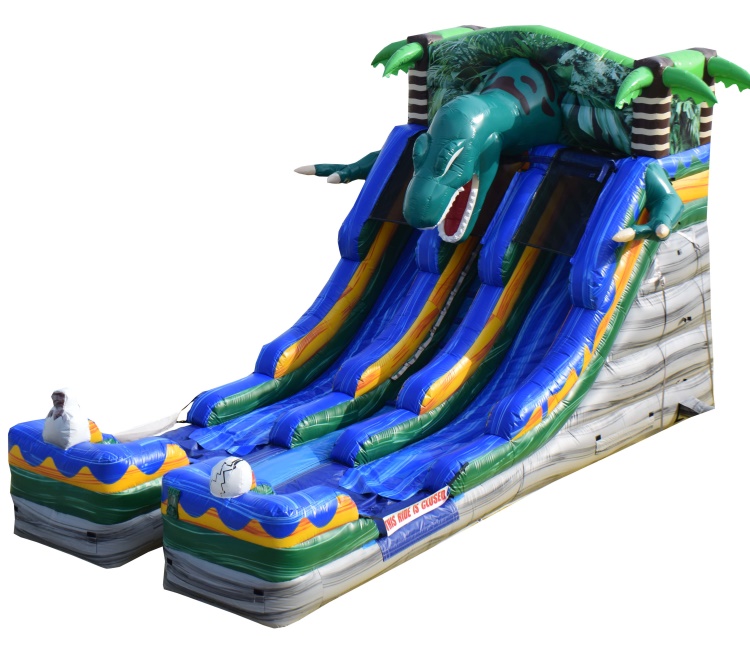 THE 18ft Double Dinosaur Plunge Slide Rental THE 18ft Double Dinosaur Plunge Slide Rental