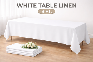 8ft Table White Linen
