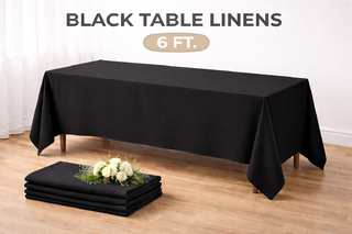 6ft black table linens 