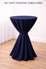 30in navy cocktail table linen