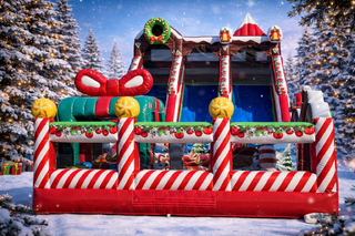 22FT Christmas Double Lane Dry Slide