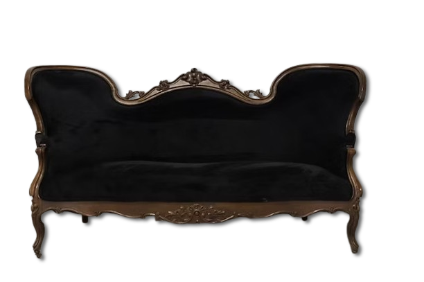 Black Velvet Vintage Sofa
