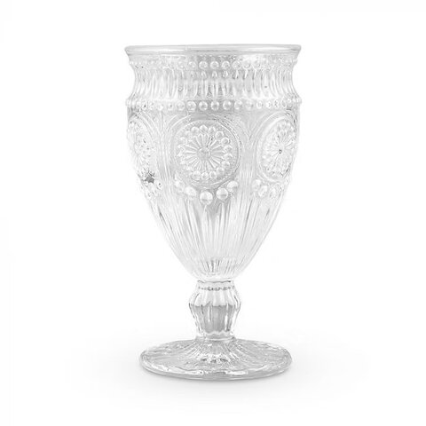 Clear Vintage Embossed Goblet