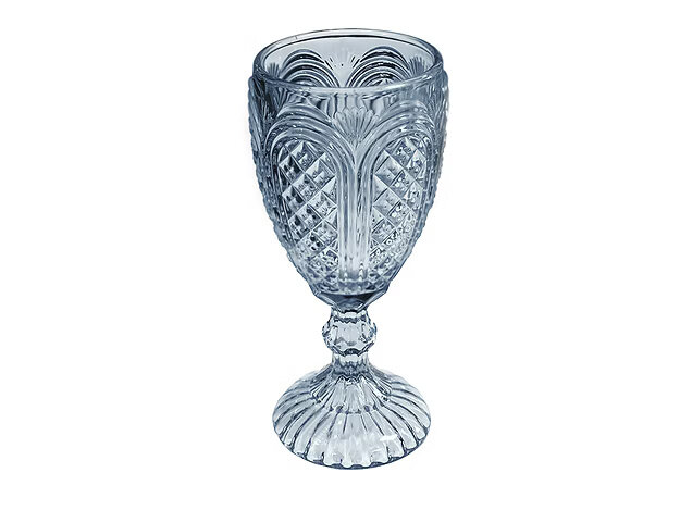 Dusty Blue Carousel Goblet