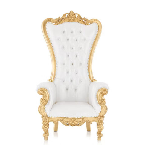 White and Gold Throne Chair