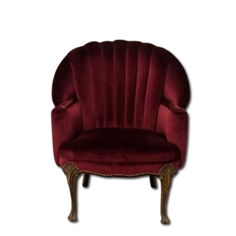 Victorian Burgundy Velvet Chair