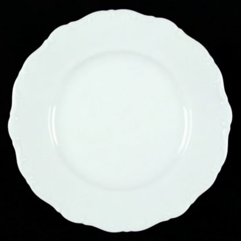 White Filigree Border Salad Plate