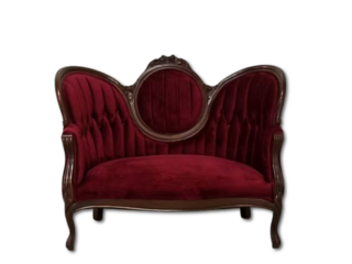 Antique Burgundy Velvet Sofa