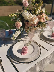 Gold Pleated Trim Glass Charger Plate