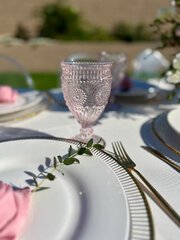 Pink Vintage Embossed Goblet