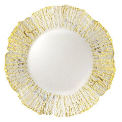Coral Gold Glass Charger Plate