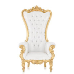 White and Gold Throne Chair