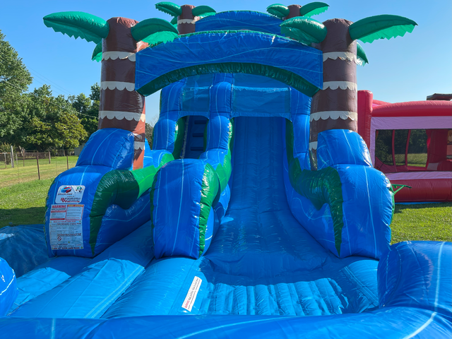 18' Blue Hurricane Water Slide