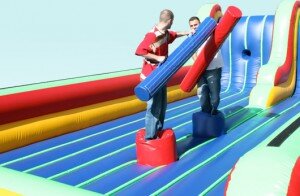 Inflatable Bungee Run With Inflatable Jousting Set