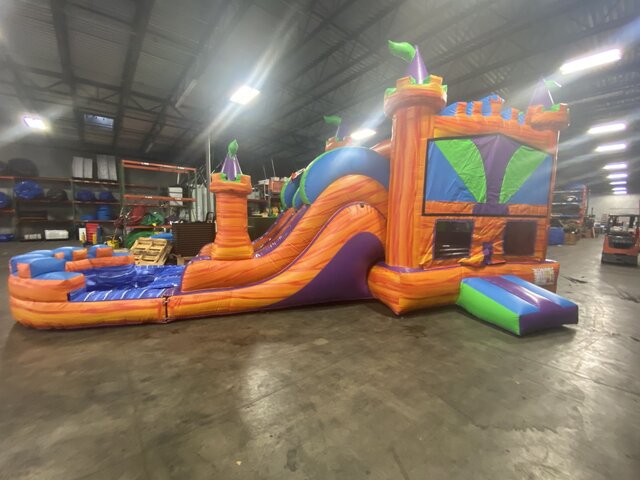 Bounce House With Double Lane Slide
