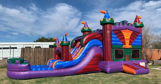 Bounce House With Double Lane Slide rental miami