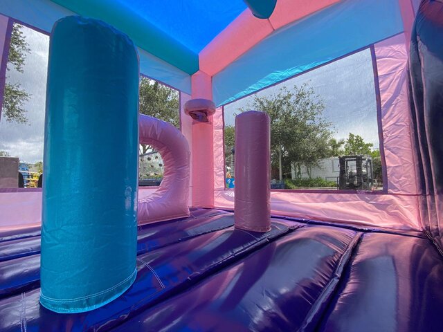 Glitter Backyard Bounce House With Slide Rental Near me