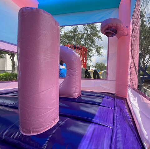 Glitter Backyard Bounce House With Slide Rental Near me