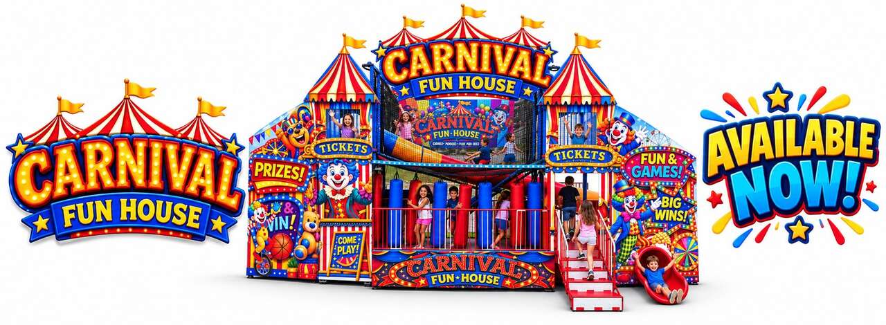 Carnival Fun House inflatable rental from We Rent Fun in Miami