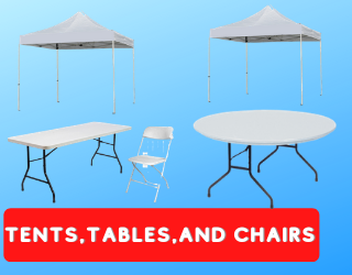 tables chairs and linenes