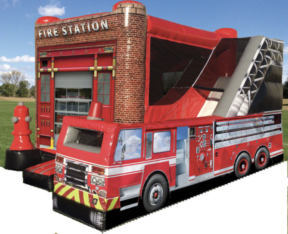 Fire Station Bounce House With Slide Fire Station Bounce House With Slide