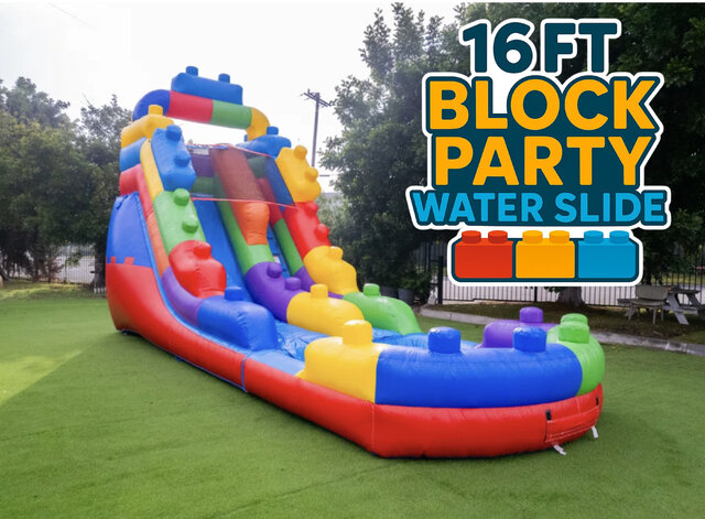 16FT Block Party Water Slide