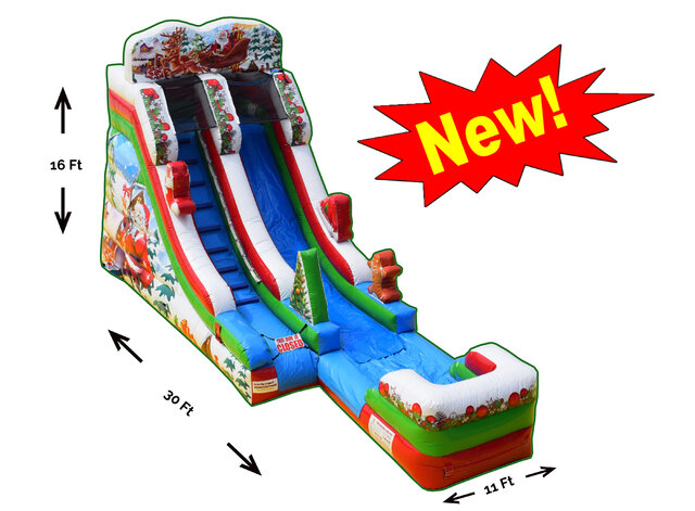 S12 - Christmas 16ft Single Lane Water Slide-(Wet/Dry)