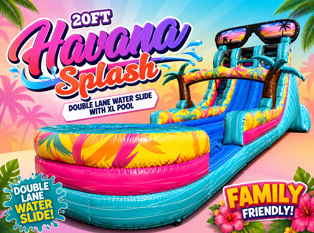 R67 - 20FT - Havana Splash  - Double Lane Water Slide