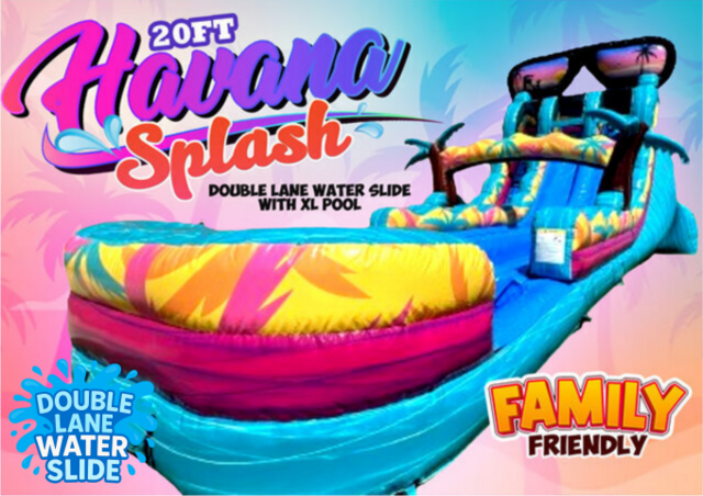 R67 - 20FT - Havana Splash  - Double Lane Water Slide