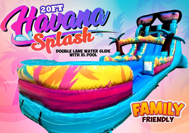 R67 - 20FT - Havana Splash  - Double Lane Water Slide