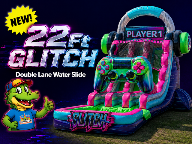 22Ft Glitch - Double Lane Water Slide