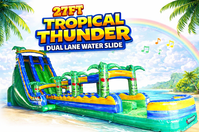 27FT Tropical Thunder Double Lane Water Slide
