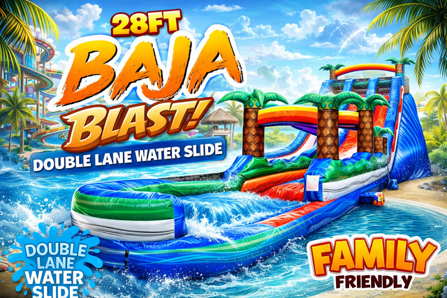 R85/86 - 28Ft Baja Blast Double Lane Water Slide