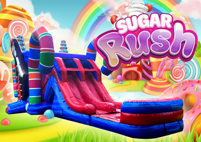 R117 -The Sugar Rush Bounce House With Double Lane Slide