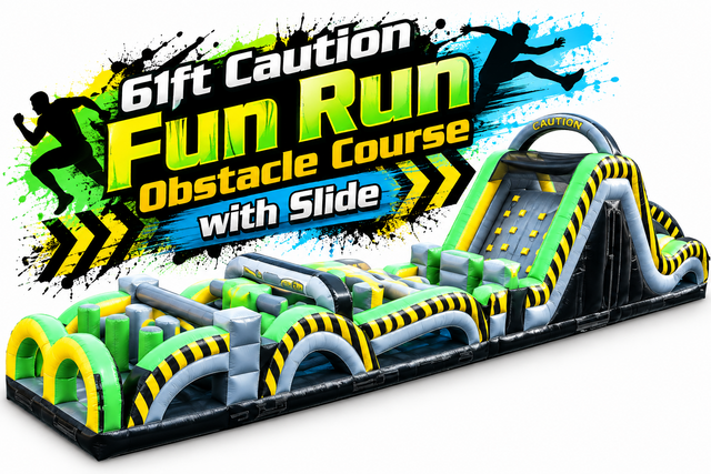 61' Caution Fun Run Obstacle Course with Slide w/ Slide (B and C)