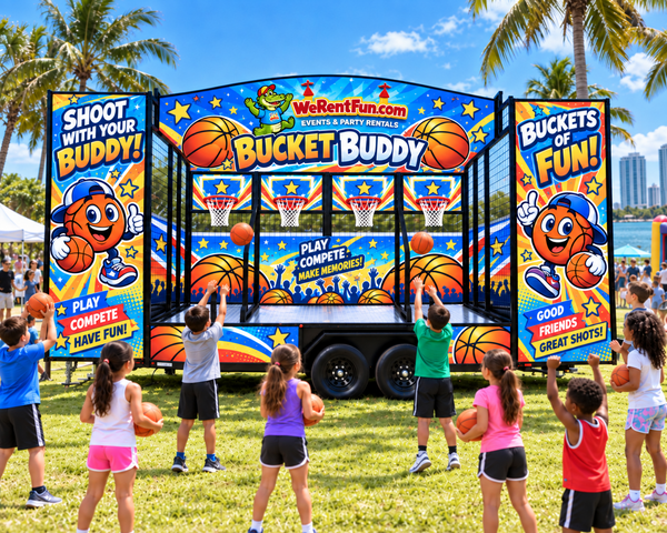 Bucket Buddy - 4-Hoop Basketball Trailer