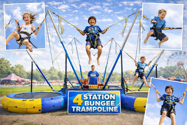 4 Station Bungee Trampoline / Spider Jump 
