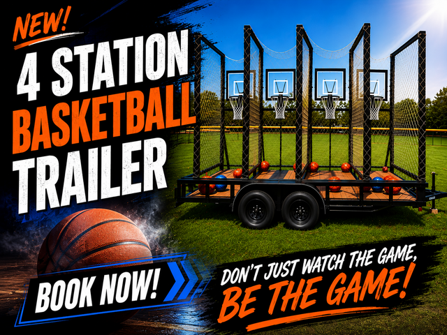 HOOP RUSH 4-Station Basketball Trailer