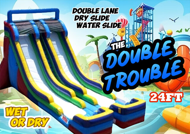 R56 - 24Ft Double Trouble/ Dual Water Slide