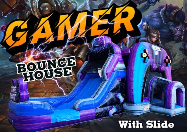 Gamer Bounce House Slide With Slide